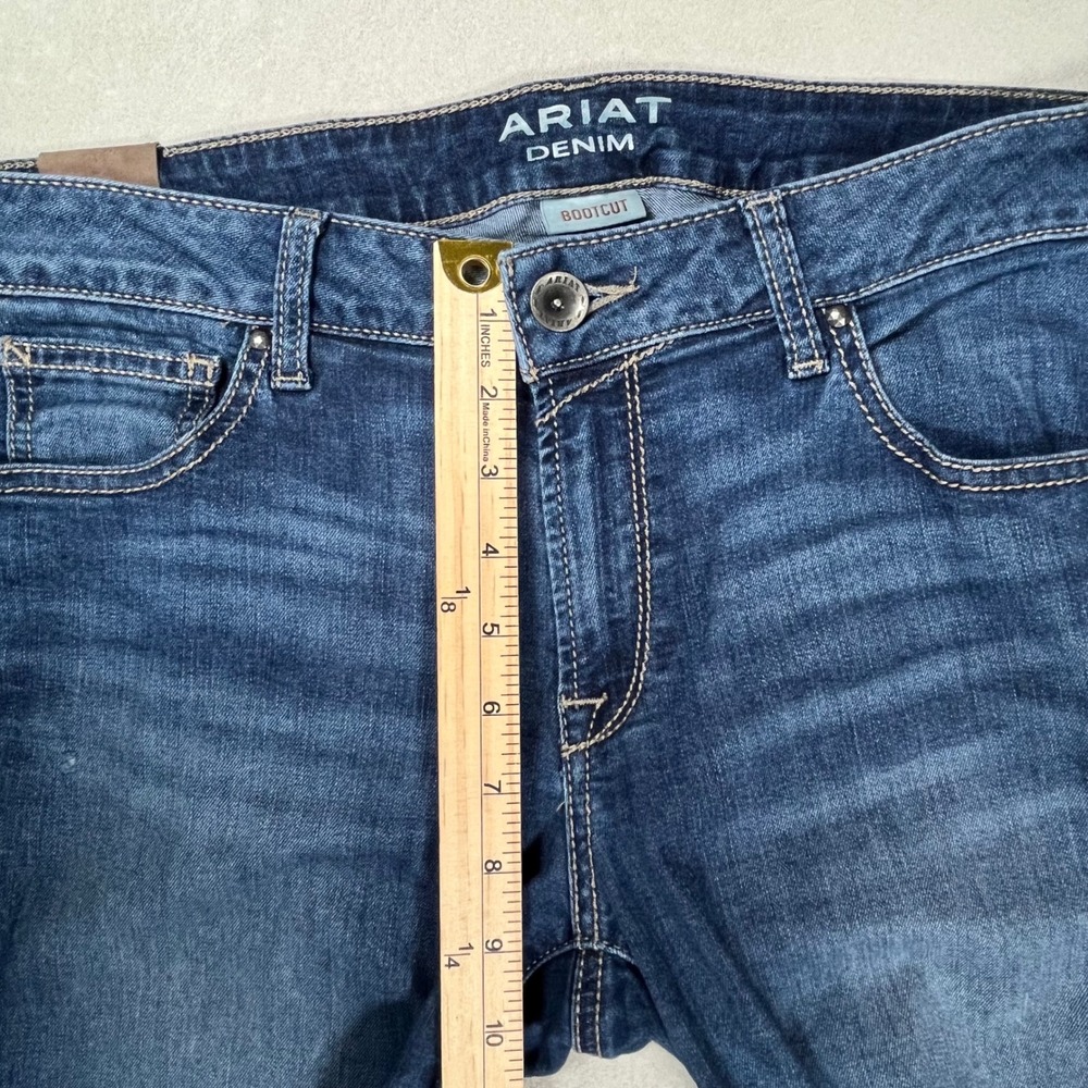 Ariat Bootcut Jeans Womens 30L Blue Mid Rise Stretch Denim Western Cowgirl Long - Picture 5 of 10